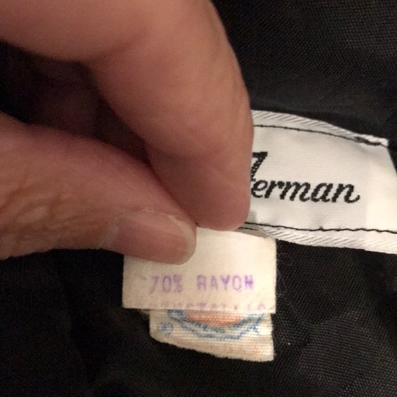 Vintage 80s/90s HAL FERMAN Gold~Black Metallic Blouse~Union Made - Picture 8 of 8